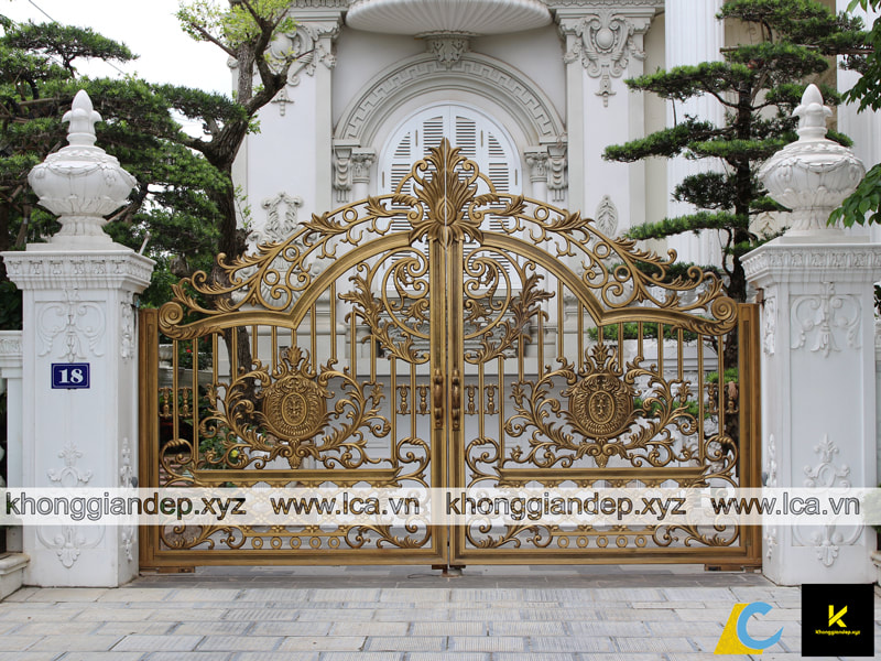 Thiết kế thi công xây lắp cổng biệt thự cửa cổng nhà phố bằng nhôm đúc và sắt nghệ thuật
